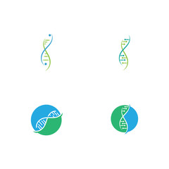 Set DNA Logo Template vector