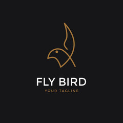 modern awesome fly bird logo template