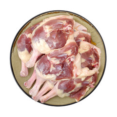 Duck legs on white background 