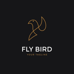 Obraz premium modern awesome fly bird logo template