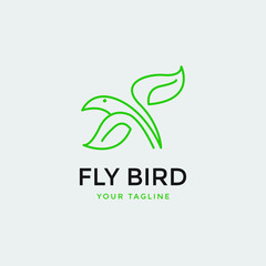 modern awesome fly bird logo template
