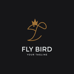 modern awesome fly bird logo template