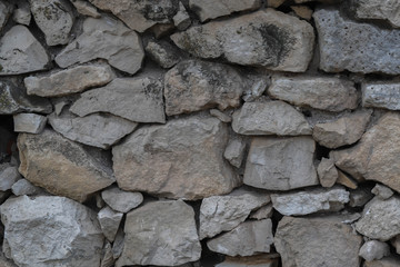 white stones, natural material to use as a background, natural stone texture, quarry, old house wall made of natural stone