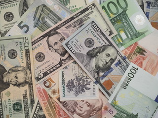 various currencies from countries spanning the World . financial crisis 2020