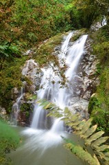 Fototapeta na wymiar Waterfall in the rainforest of Sierra Nevada de Santa Marta, Colombia