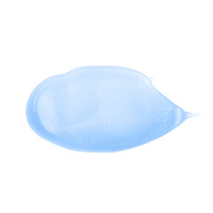 Blue Transparent Gel smear or dpop on isolated white background.