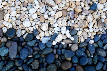 stone background. pebbles on the beach