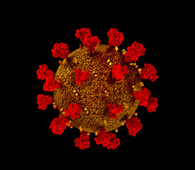 corona virus COVID-19 microscopic virus corona virus disease 3d illustration