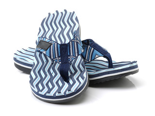 Summer colourful shoes on white background