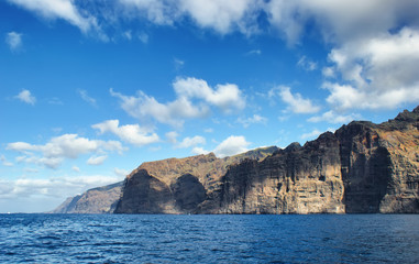 Huge majestic cliffs of Los Gigantes. Only the sea and the rocks.