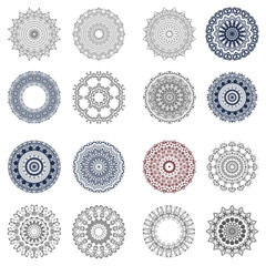 Beautiful ornaments for your design on background. Round ornaments. Set - obrazy, fototapety, plakaty
