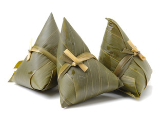 Rice dumpling on white background 