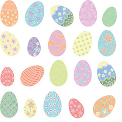 colored Easter eggs seamless pattern on white. vector illustration