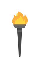 Cartoon illustration Torch for games. Vector drawing object for applications. 