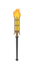 Cartoon illustration Torch for games. Vector drawing object for applications. 