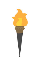 Cartoon illustration Torch for games. Vector drawing object for applications. 