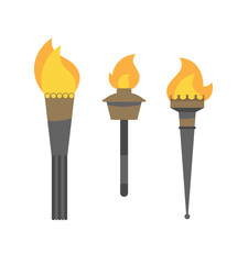 Cartoon illustration Torch for games. Vector drawing object for applications. 