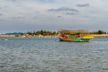 Obraz premium Fisherman boat at Marang Jetty, Terengganu, Malaysia