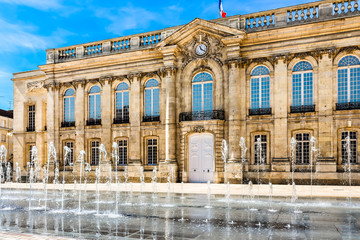 Fountain in front of the City Hall building. Beauvais, France
