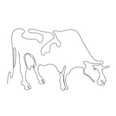 Farm animal. Vector graphics in a minimalistic style. Cattle.