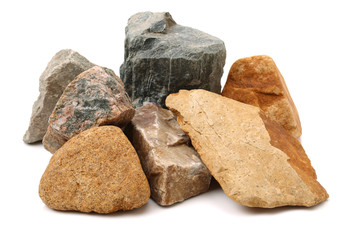 Rocks on a white background