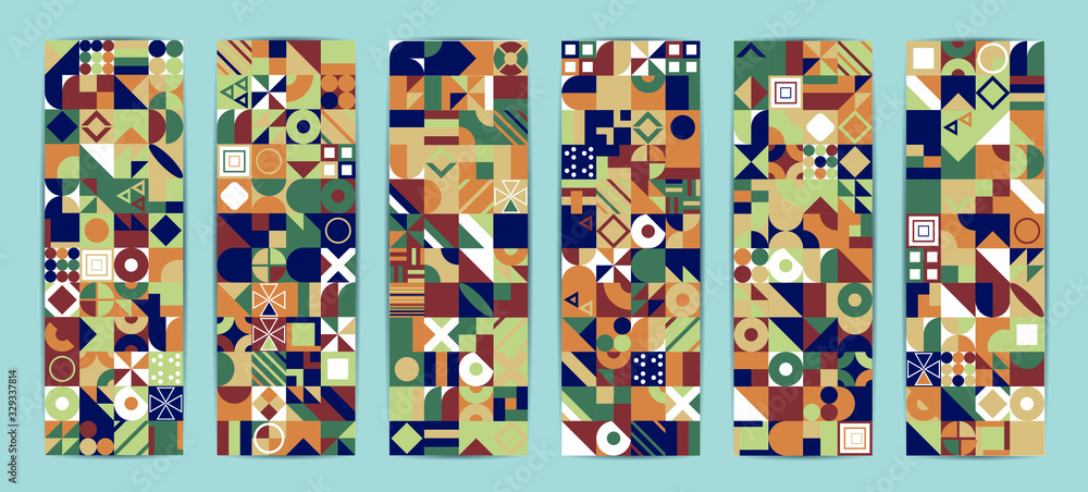 Poster abstract shapes compositions. colorful vector background