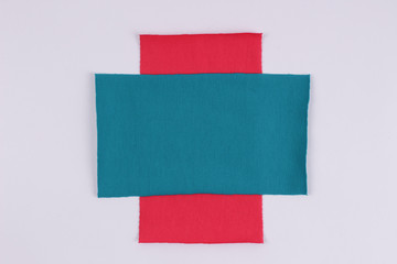 multicolored patches of fabric on a white background