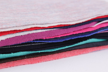 multicolored patches of fabric on a white background