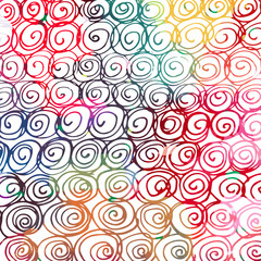 A multicolored abstract background. Mixed media. Rainbow hatching. Vector Illustrated