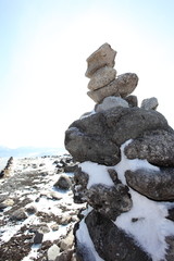 車山の登山道にあるケルン