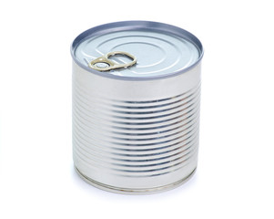 jar tin canned food pate on white background isolation
