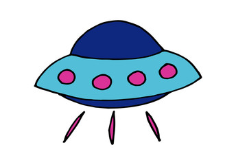hand drawn doodle vector cartoon sketch Ufo Mystery