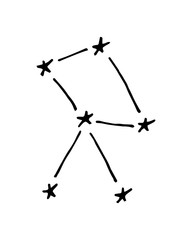 hand drawn doodle vector cartoon sketch star constellation