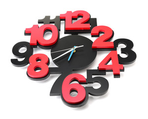 Creative clock design on white background