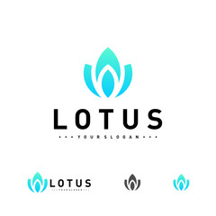 Luxury Lotus logo design vector template, Lotus flower logo concept icon, Creative symbol