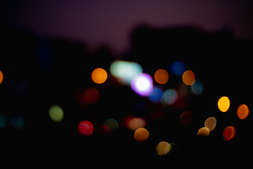 Abstract multi colored Lights bokeh . Unfocused Light background. Blured night light. background,