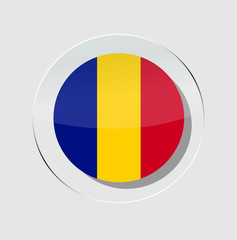 Fototapeta premium Country circle chad flag icon with a white background