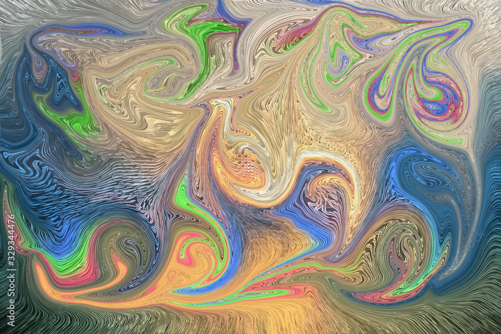 Poster abstract color background in impressionism style of multicolored liquid colors. liquid marble textur