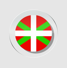 Obraz premium Basque country circle flag icon with a white background