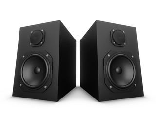 Obraz premium 3D rendering speakers isolated on white background