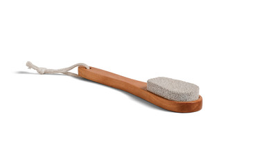 Pumice hygiene brush. Bath health natural organic body skin care concept photo.