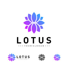 Luxury Lotus logo design vector template, Lotus flower logo concept icon, Creative symbol