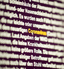 Corona Virus Computer Screen Text