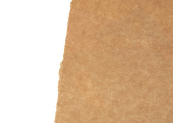 torn edges of corrugated cardboard paper with white background