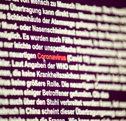 Corona Virus Computer Screen Text