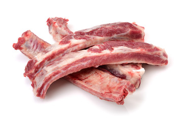 Fototapeta premium Raw Pork Ribs Isolated On White Background