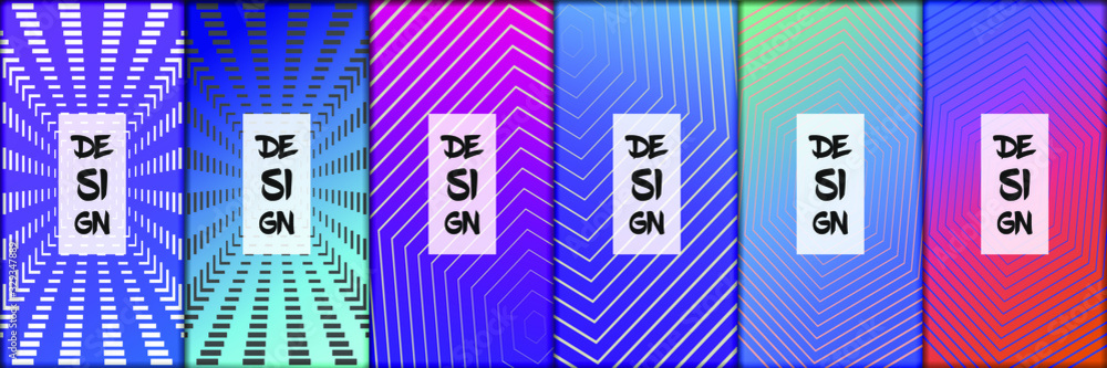 Poster set of abstract gradient banners. minimal style color background. template for wallpaper, mobile app