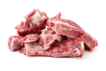 Raw Pork Ribs Isolated On White Background