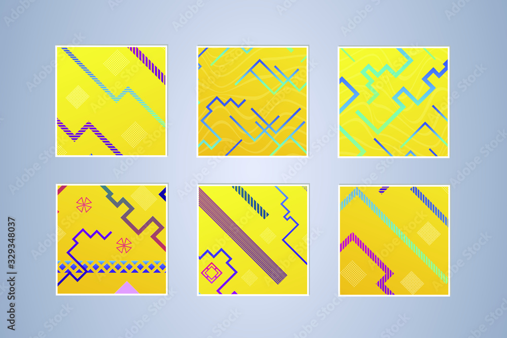Poster set of abstract gradient banners. minimal style color background. template for wallpaper, mobile app