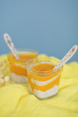 Chia seeds pudding with mango